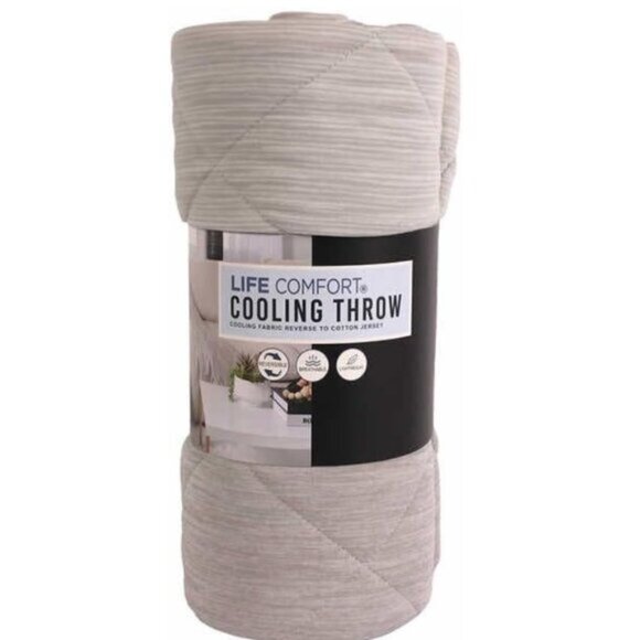 Life Comfort Reversible Cooling Throw Blanket Grey - Picture 1 of 10